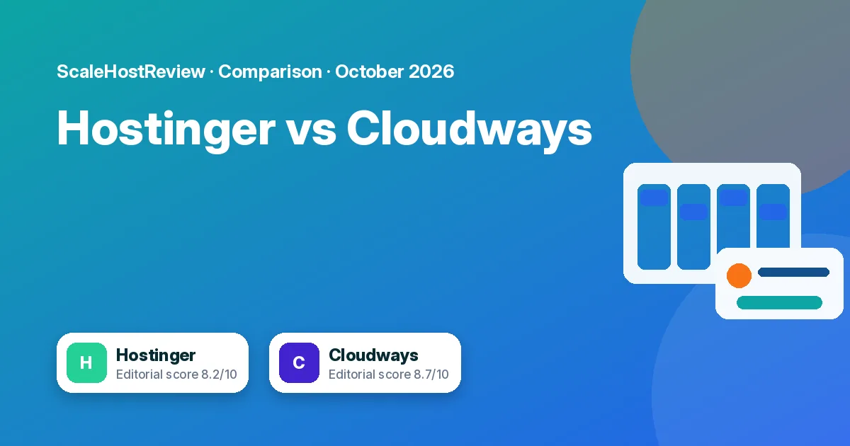 Hostinger vs Cloudways: when to upgrade from budget hosting: featured graphic